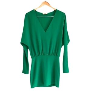 ba&sh Green Dolman Sleeve V-Neck Dress